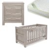 babystyle bordeaux ash cot bed dresser set with free matress