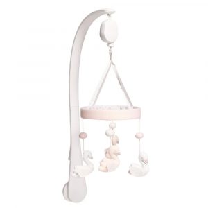 mamas and papas welcome to the world musical cot mobile pink white