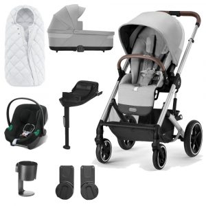cybex balios s travel system 10 piece comfort bundle with aton-b2 i-size lave grey 2023