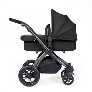 ickle bubba stomp luxe i-size isofix all in one travel system black midnight black handle