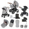 ickle bubba stomp luxe i-size isofix all in one travel system black pearl grey tan handle