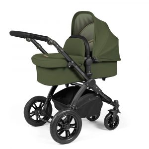 ickle bubba stomp luxe i-size isofix all in one travel system black woodland black handle