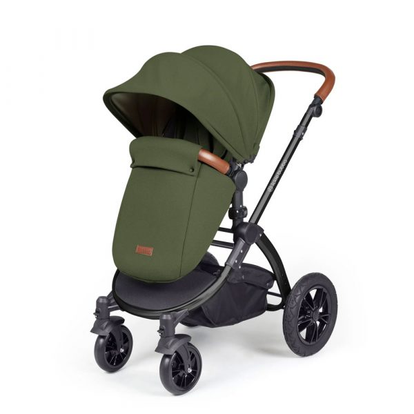 ickle bubba stomp luxe i-size isofix all in one travel system black woodland tan handle