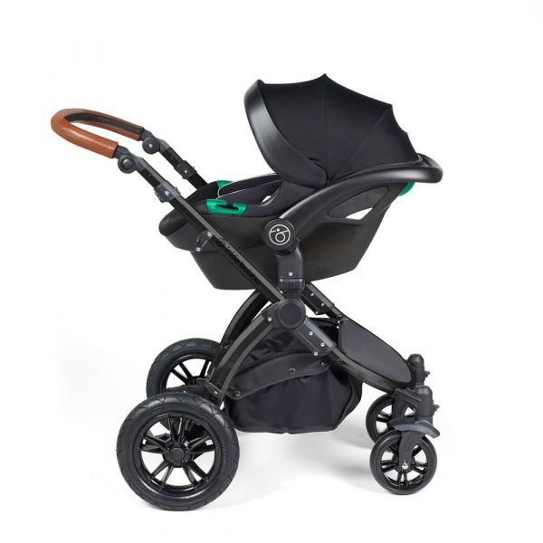 ickle bubba stomp luxe i-size isofix all in one travel system black woodland tan handle