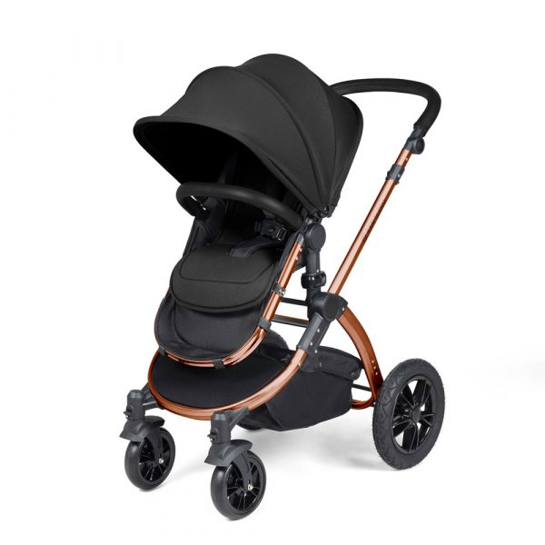 ickle bubba stomp luxe i-size isofix all in one travel system bronze midnight black handle