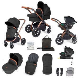 ickle bubba stomp luxe i-size isofix all in one travel system bronze midnight tan