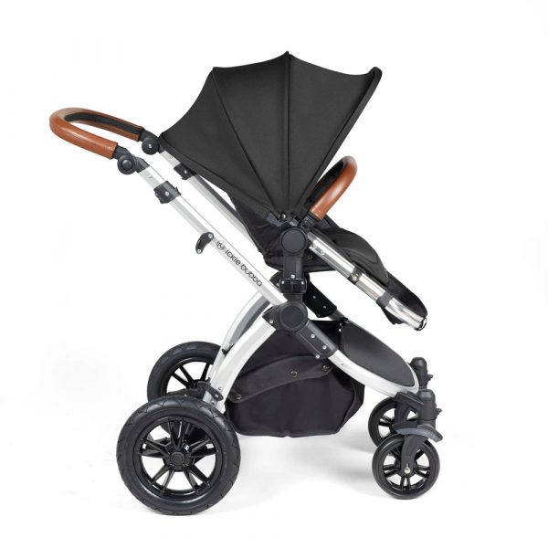 ickle bubba stomp luxe i-size isofix all in one travel system silver midnight tan handle