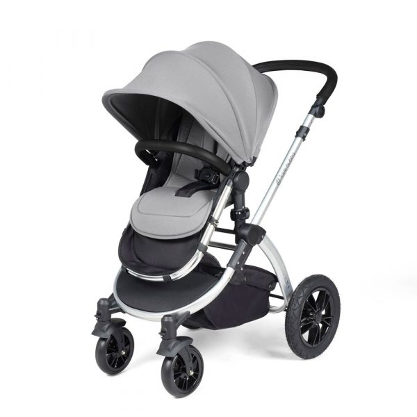 ickle bubba stomp luxe i-size isofix all in one travel system silver pearl grey black handle
