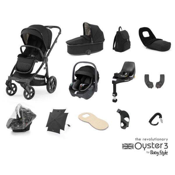 babystyle oyster 3 ultimate 12 piece maxi cosi pebble 360-travel system bundle pixel