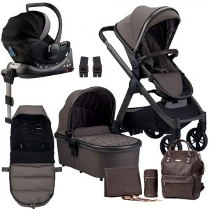 bababing raffi full travel system minky with isofix base free rockout swing