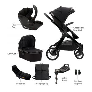 bababing raffi full travel system with isofix base free rockout swing