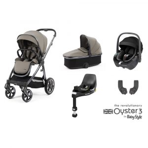 babystyle oyster 3 essential 5-piece maxi cosi pebble 360 travel system bundle stone